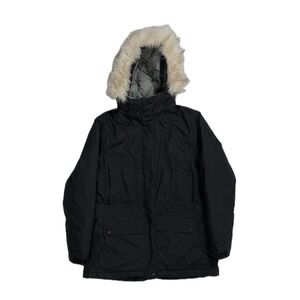 LL Bean goose down faux fur black Baxter State parka jacket men’s medium